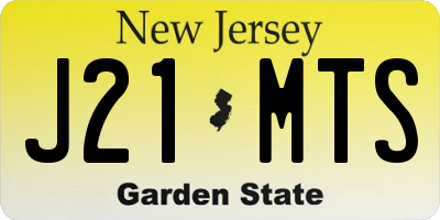 NJ license plate J21MTS
