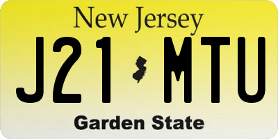 NJ license plate J21MTU