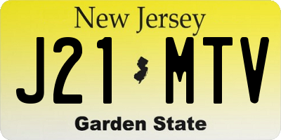 NJ license plate J21MTV