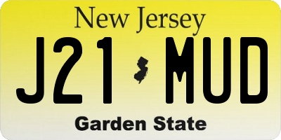 NJ license plate J21MUD