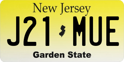 NJ license plate J21MUE