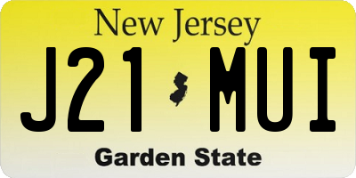 NJ license plate J21MUI