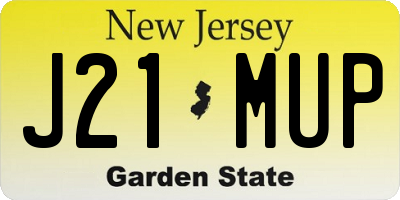 NJ license plate J21MUP