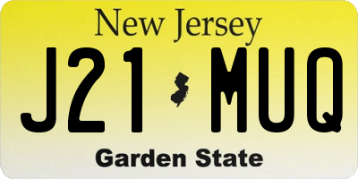 NJ license plate J21MUQ