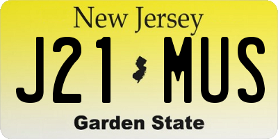 NJ license plate J21MUS