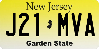 NJ license plate J21MVA
