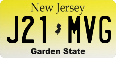NJ license plate J21MVG