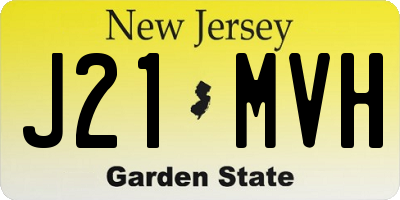 NJ license plate J21MVH