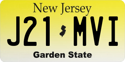 NJ license plate J21MVI