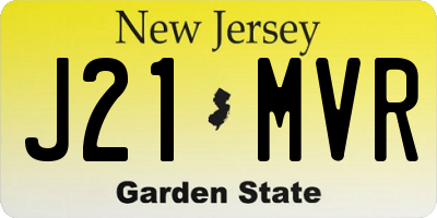 NJ license plate J21MVR