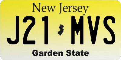 NJ license plate J21MVS