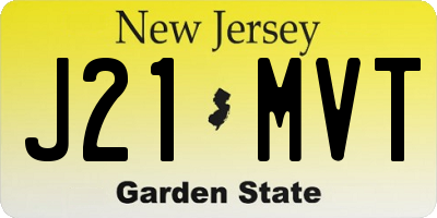 NJ license plate J21MVT