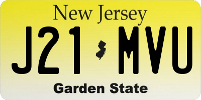 NJ license plate J21MVU