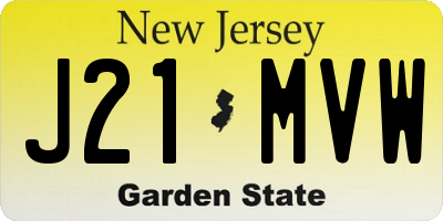 NJ license plate J21MVW