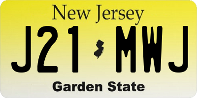 NJ license plate J21MWJ