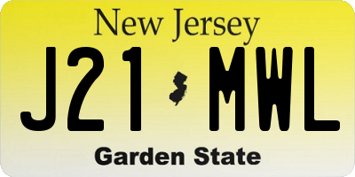 NJ license plate J21MWL