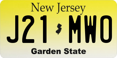 NJ license plate J21MWO