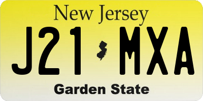 NJ license plate J21MXA