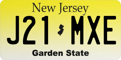 NJ license plate J21MXE