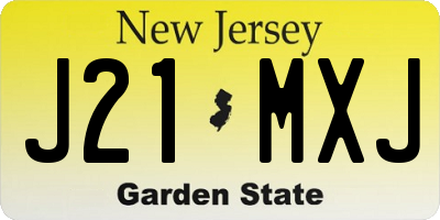 NJ license plate J21MXJ