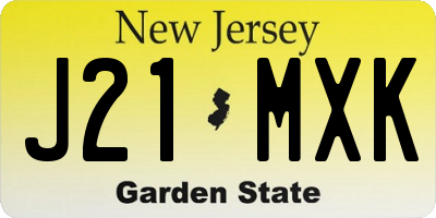 NJ license plate J21MXK