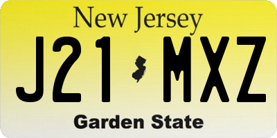 NJ license plate J21MXZ