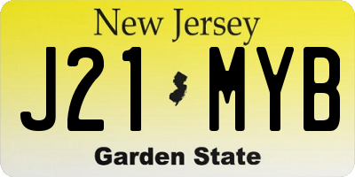 NJ license plate J21MYB