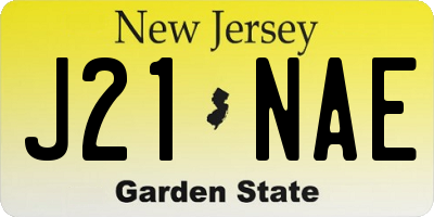 NJ license plate J21NAE