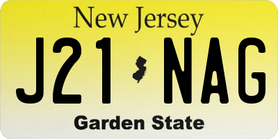 NJ license plate J21NAG