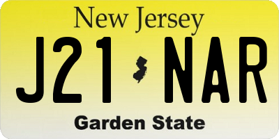 NJ license plate J21NAR