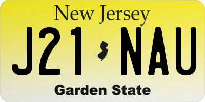 NJ license plate J21NAU
