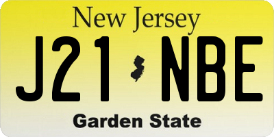 NJ license plate J21NBE