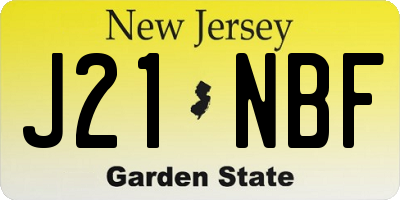 NJ license plate J21NBF
