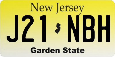 NJ license plate J21NBH