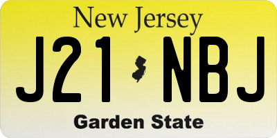 NJ license plate J21NBJ