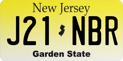 NJ license plate J21NBR