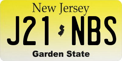 NJ license plate J21NBS