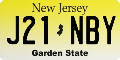 NJ license plate J21NBY