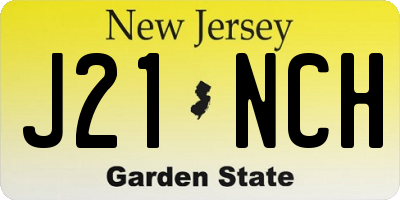 NJ license plate J21NCH