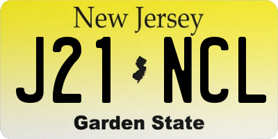NJ license plate J21NCL