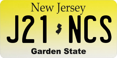 NJ license plate J21NCS