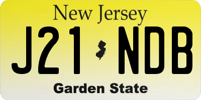 NJ license plate J21NDB