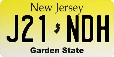 NJ license plate J21NDH
