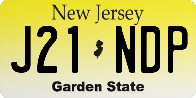NJ license plate J21NDP