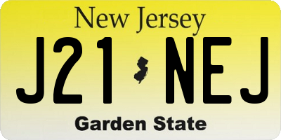 NJ license plate J21NEJ