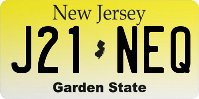 NJ license plate J21NEQ