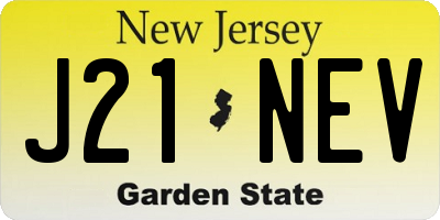 NJ license plate J21NEV