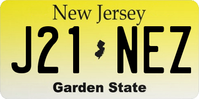 NJ license plate J21NEZ