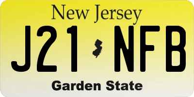 NJ license plate J21NFB
