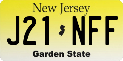NJ license plate J21NFF